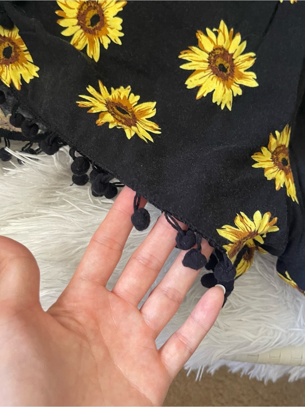 Sunflower Pom Pom tassel summer romper - Picture 2 of 3